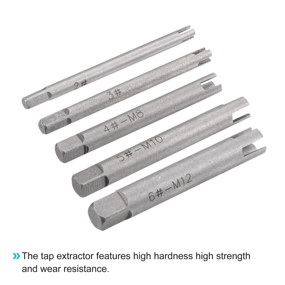 M5-M12 8-10#-1/2" Broken Stripped Tap Extractor Remover 5pcs