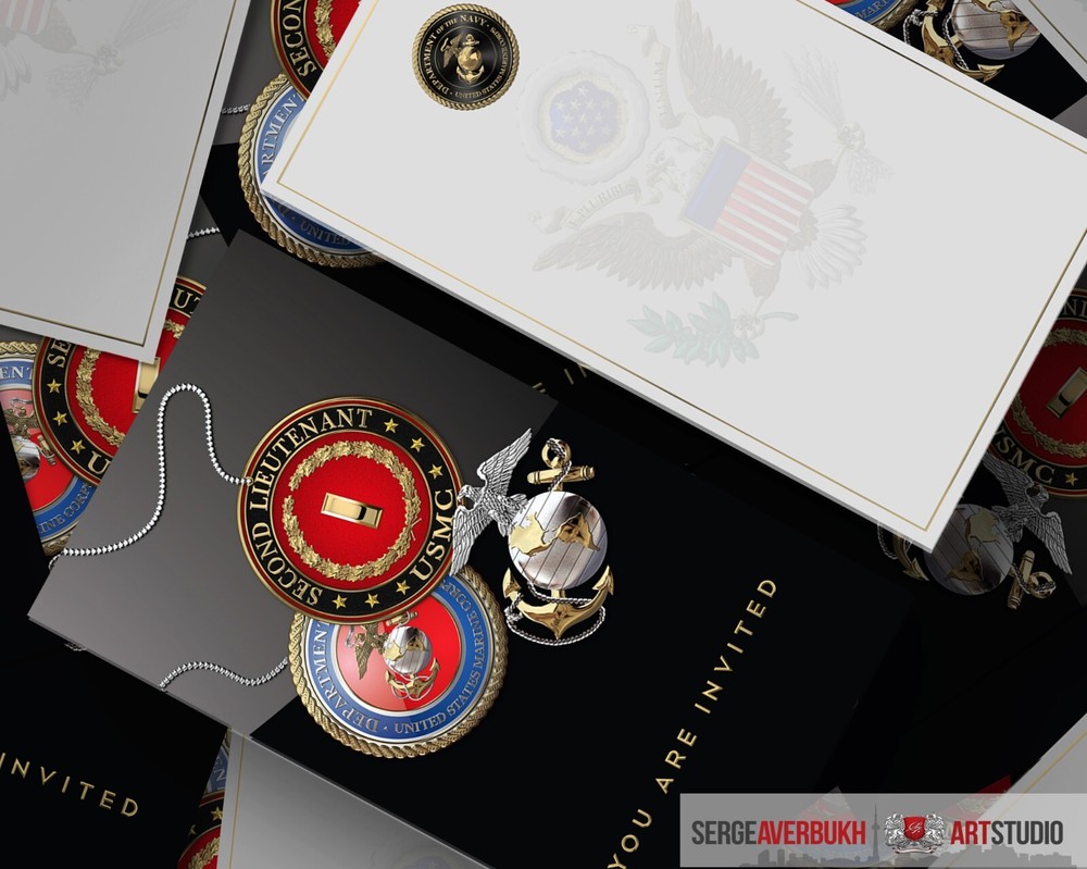 Customizable US Marine Second Lieutenant Invitation Template DIGITAL DOWNLOAD