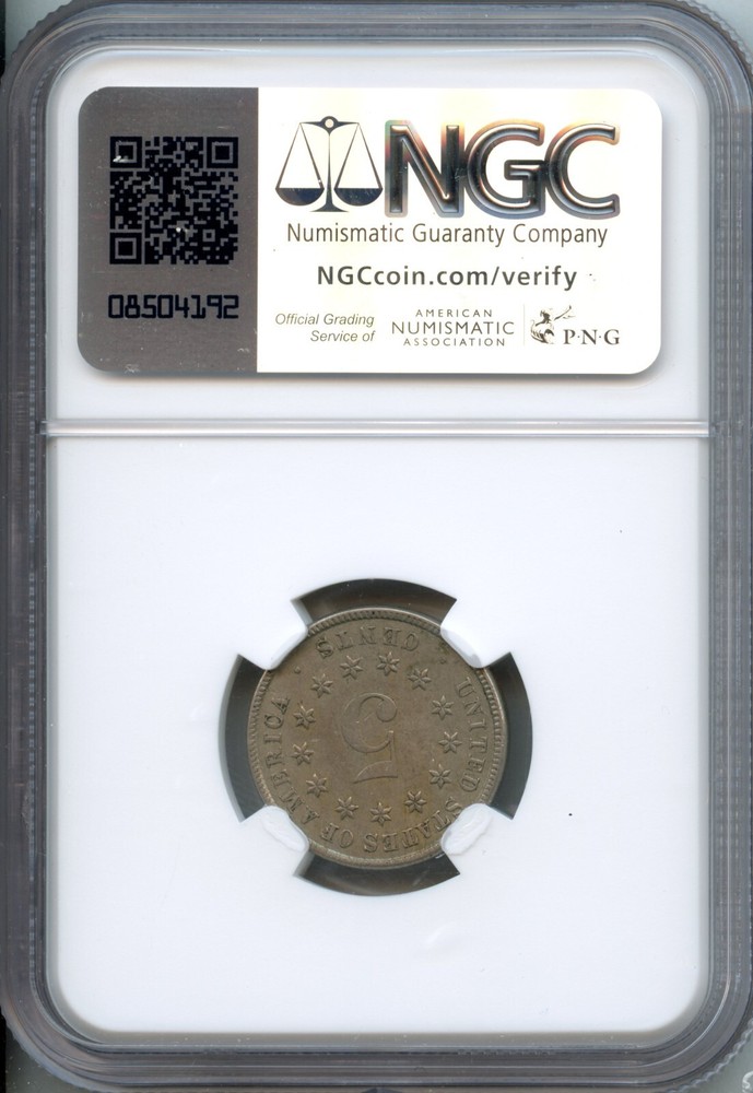 NGC - Shield Nickel - 5c - 1882 - AU - 53
