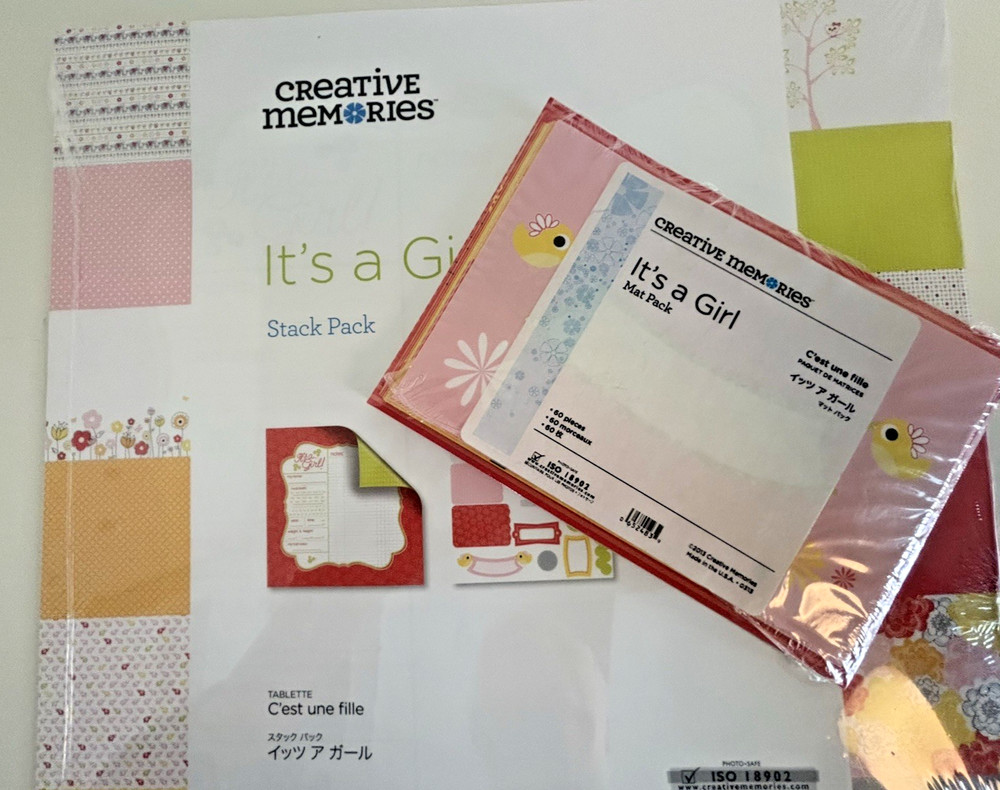 Creative Memories IT'S A GIRL Stack Pack & Mat Pack - NEW