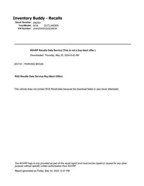 OUTLANDER 2016 Chassis ECM 201754