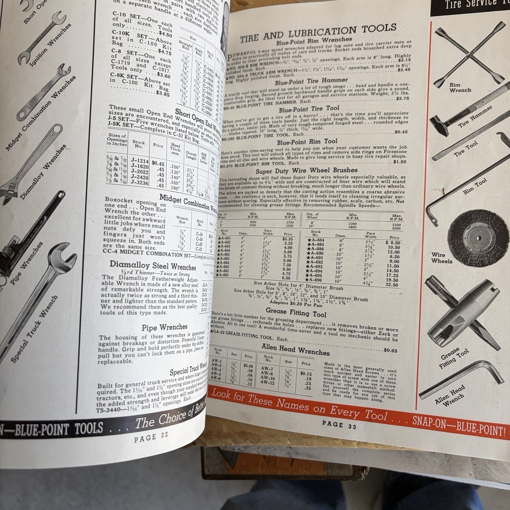 1939 SNAP-ON TOOLS CORPORATION BLUE POINT CATALOG