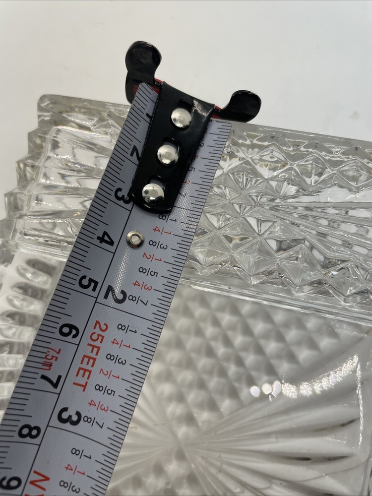 VTG Crystal Rectangular Cigar/Cigarette Box/Ashtray/Dish Hollywood Regency