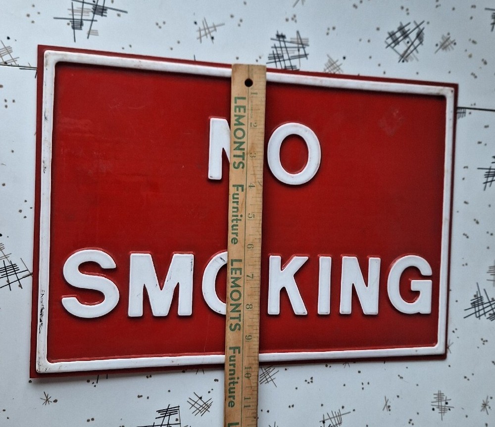 Vintage Plastic No Smoking Sign