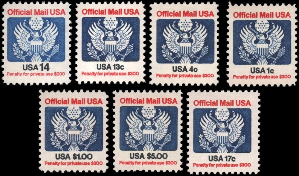US #O127-O133 set MH