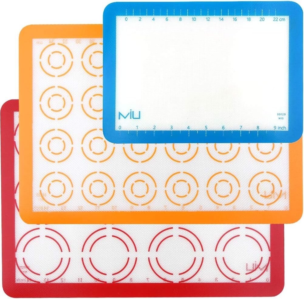 MIU Macaroon Silicone Baking Mat, Non-Stick Cookie Baking Mat, 2 Half Sheets and