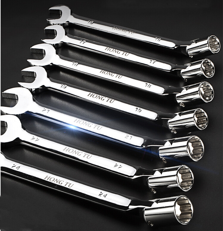 12-Point Flex Head Socket Wrench Metric Open End Spanner Hand Repair Tool