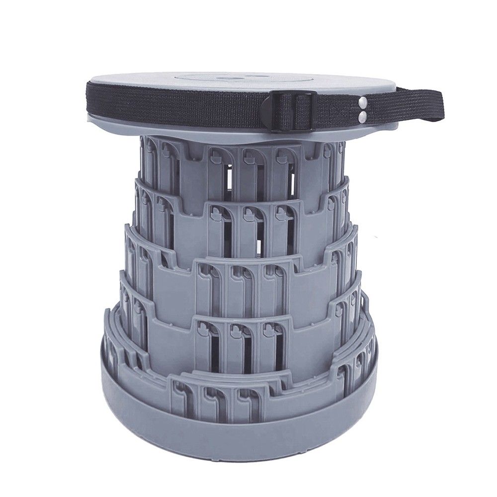 Aries Portable Telescoping Stool/Chair, Solid Gray