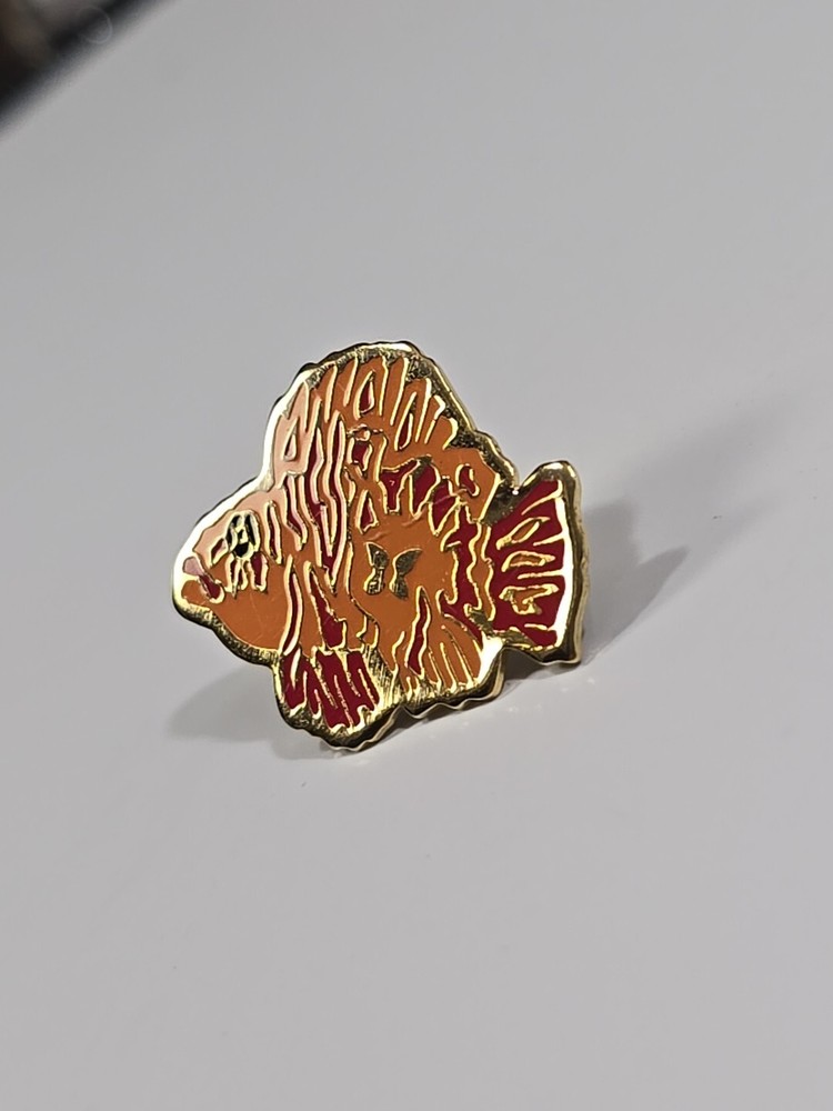Fish Salmon Color Lapel Pin Thin Metal