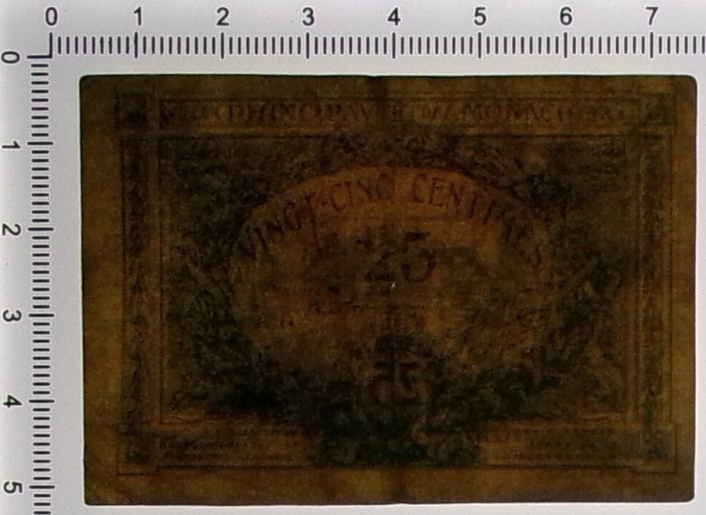 25 CENTIMES PRINCIPAUTÉ DE MONACO EMERGENCY ISSUES 20/03/1920 qBB