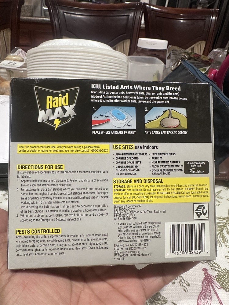 Raid Max 4 LIQUID ANT BAIT STATIONS KILLS THE QUEEN & COLONY