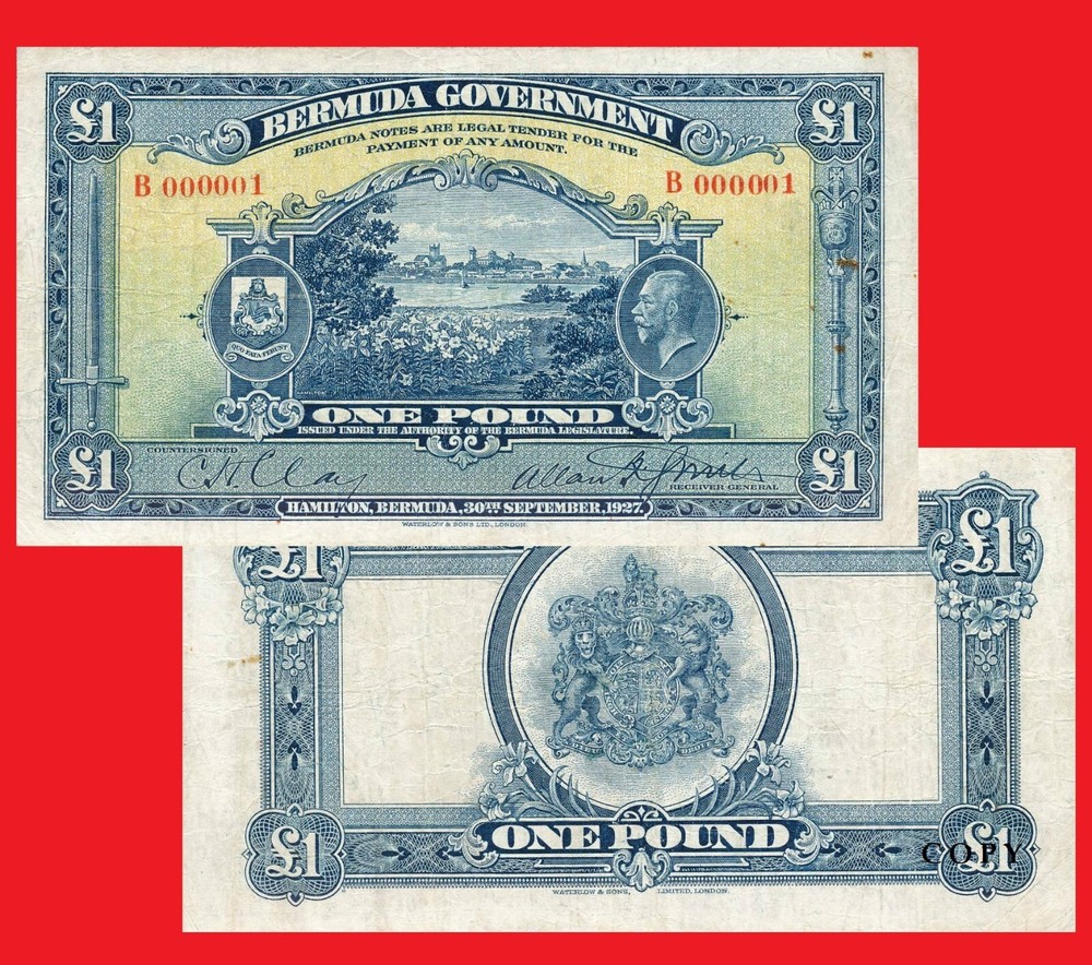 Bermuda 1 Pound 1927  *  Copy