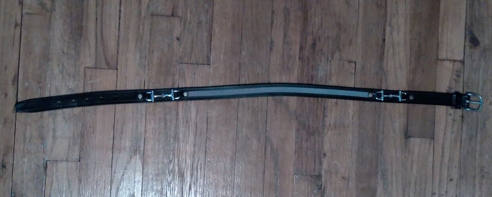 Women's Tory 1" Snaffle Bit Black Leather Belt Silver w/ gray insert - Size 30