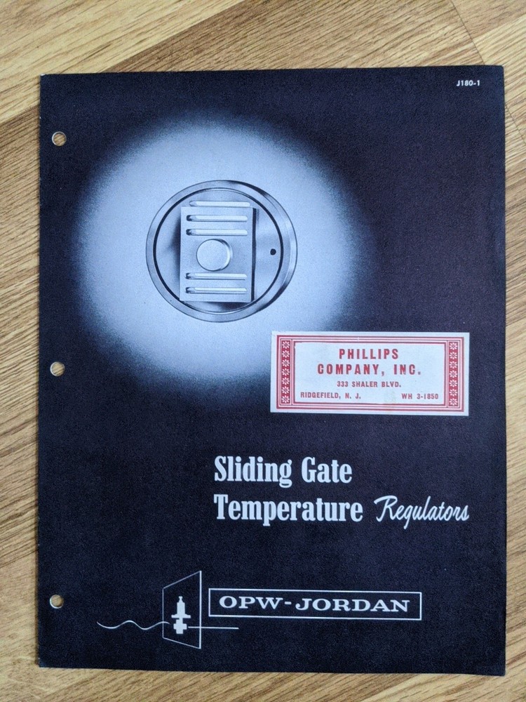 OPW-JORDAN SLIDING GATE TEMPERATURE REGULATORS 1960 CATALOG