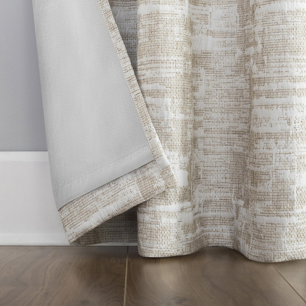 Parrish Distressed Grid Thermal Extreme Total Blackout Grommet Curtain Panel,...