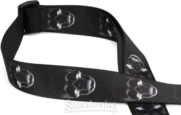 Levy's MPD2 Polyester Guitar Strap - Black & White Skulls