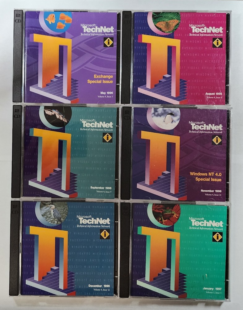 Lot - 7 - Microsoft TechNet CD's From '96 and '97 - Tested