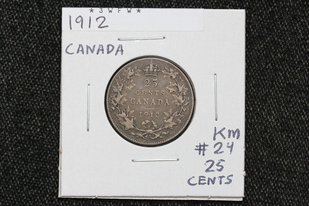 1912 Canada 25 Cents KM# 24 3WFW