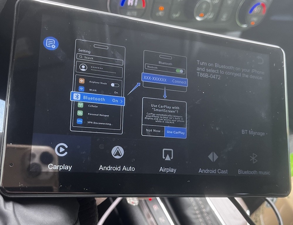 Smart Play Audio 7” Touchscreen Bluetooth/Apple/Android w/ Speaker Cig Outlet