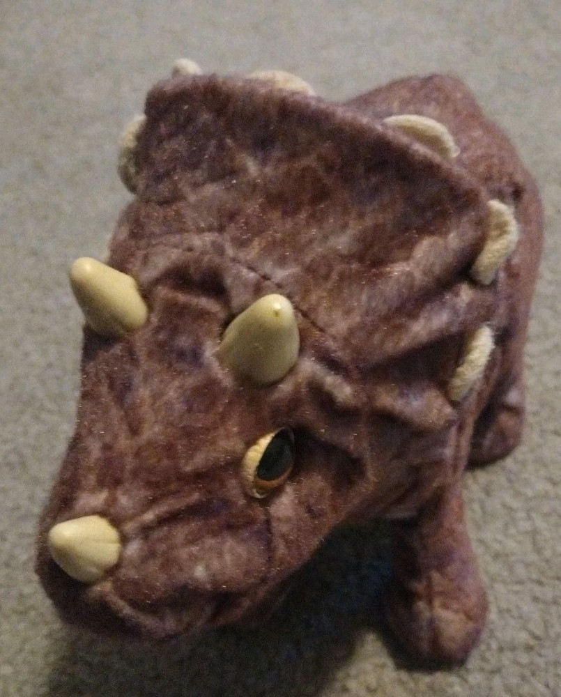 Triceratops Hatchling Playskool Hasbro 2008 8.5" Interactive Plush Tested Vg