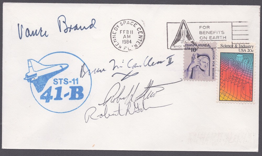 SPACE SHUTTLE CHALLENGER - STS - 41B CREW - ENVELOPE SIGNED WITH CO-SIGNERS