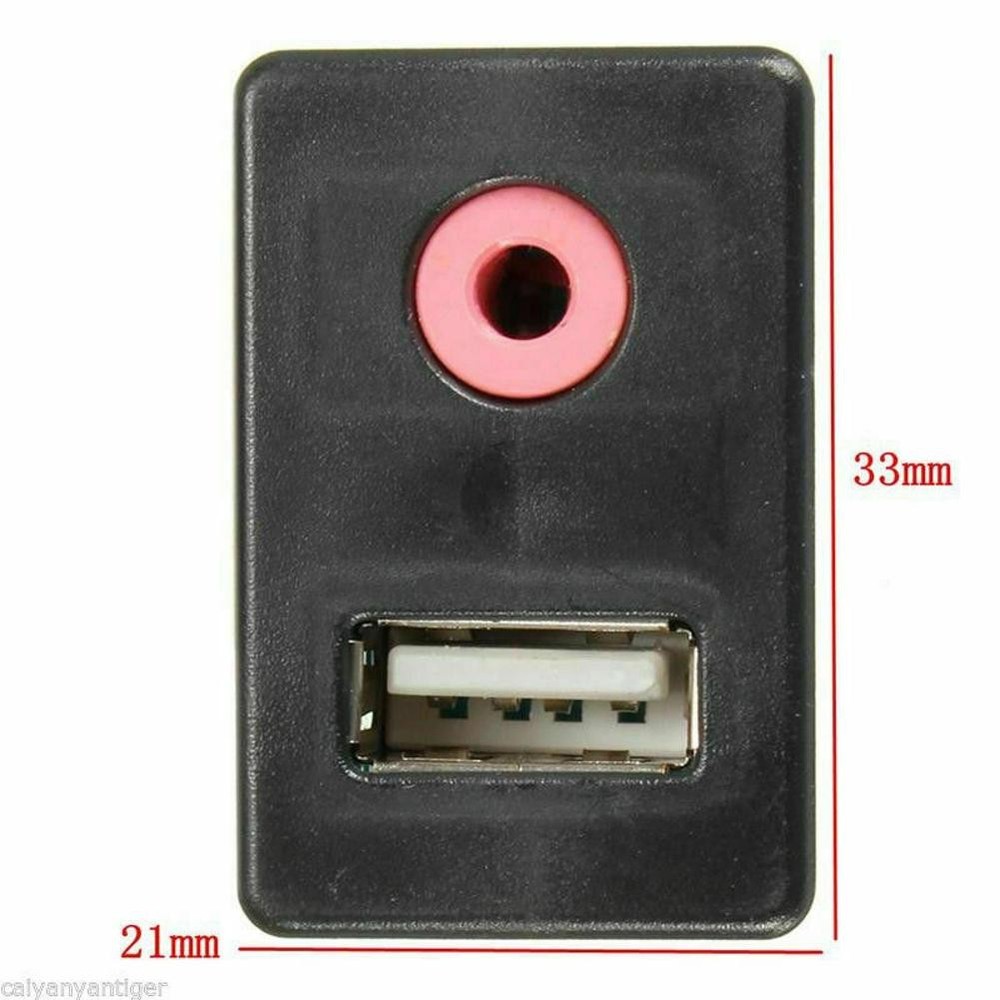 3.5mm Car Boat Audio USB AUX Adapter Dash Flush Mount Panel With 1.5M Cable