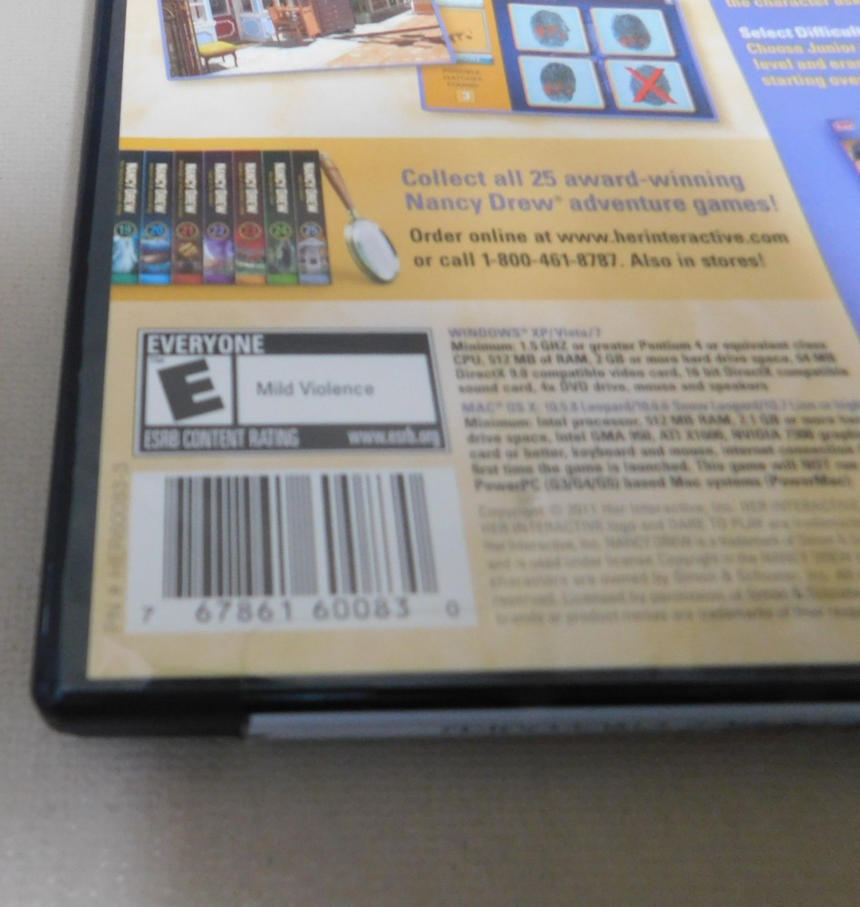 Nancy Drew PC DVD Rom CD Rom Game Fun Pick & Choose Computer Game Lot
