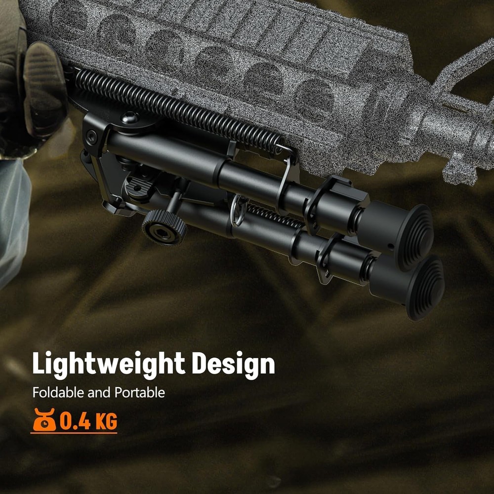 6" to 9" Adjustable Spring Return Hunting Rifle Bipod