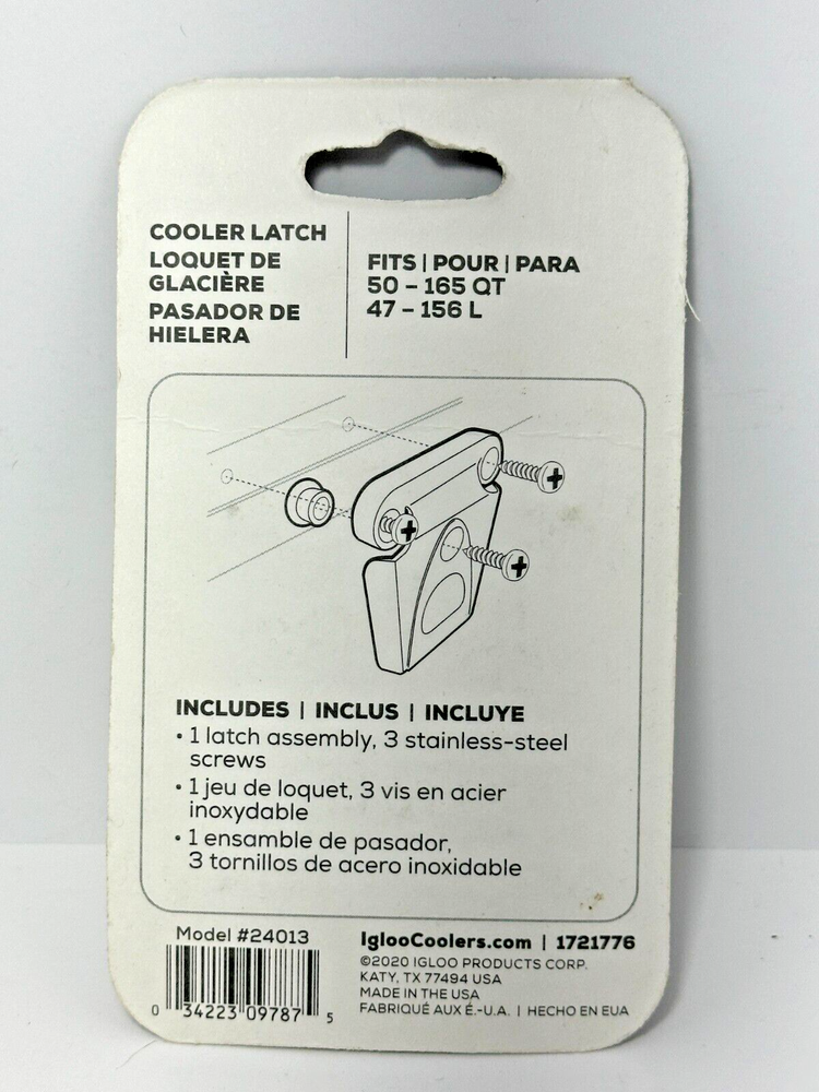 IGLOO 24013 Cooler Latch Replacement - WHITE