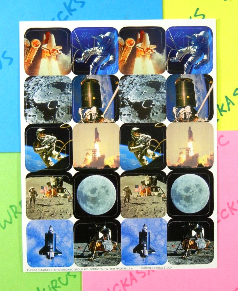 Vintage Eureka Moon Landing Stickers Sheet