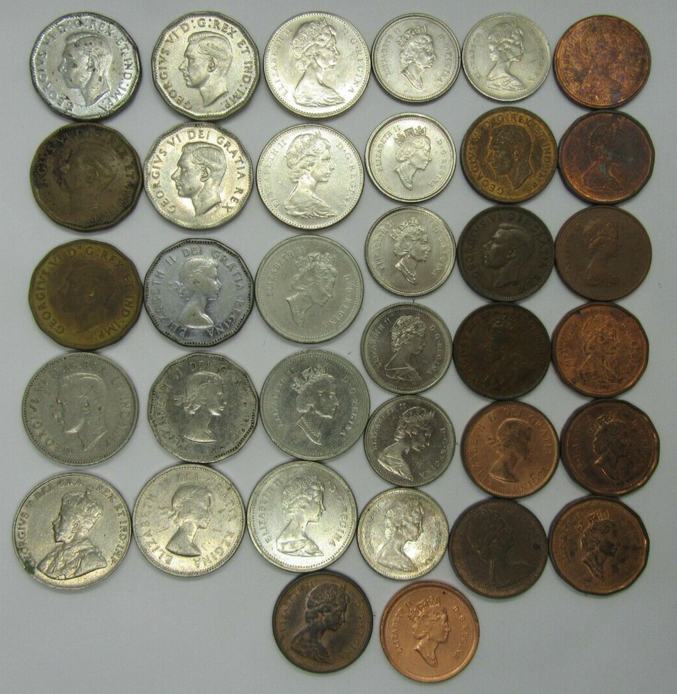 Collection 35 x Canadian Coins Types & Grade As Pics