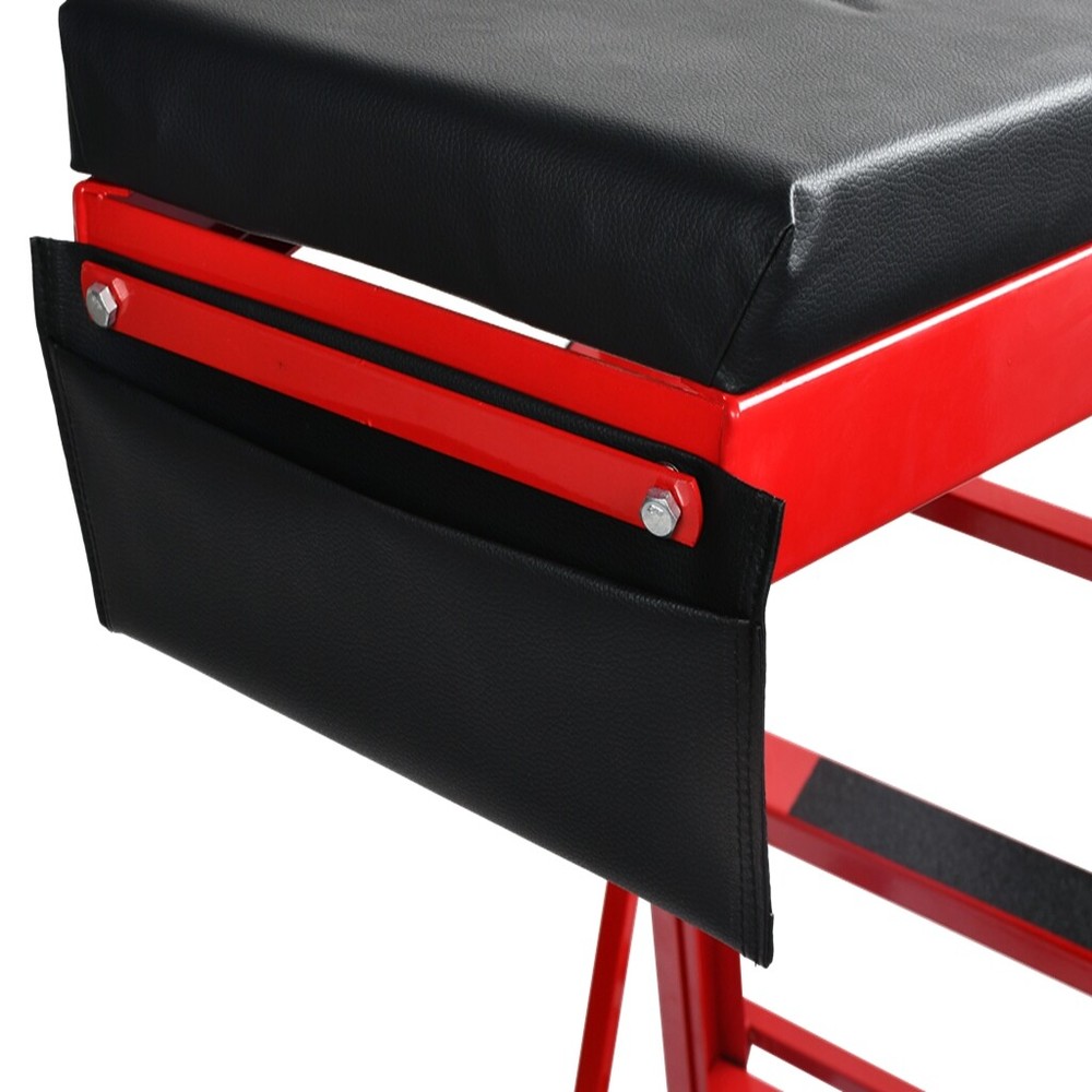 400LBS Foldable Topside Creeper Adjustable 45"-66" Height Engine Movable Ladder