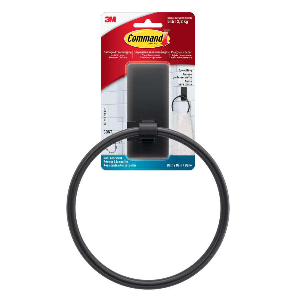 Command Towel Ring [Removable]: 1 ring (Matte Black)
