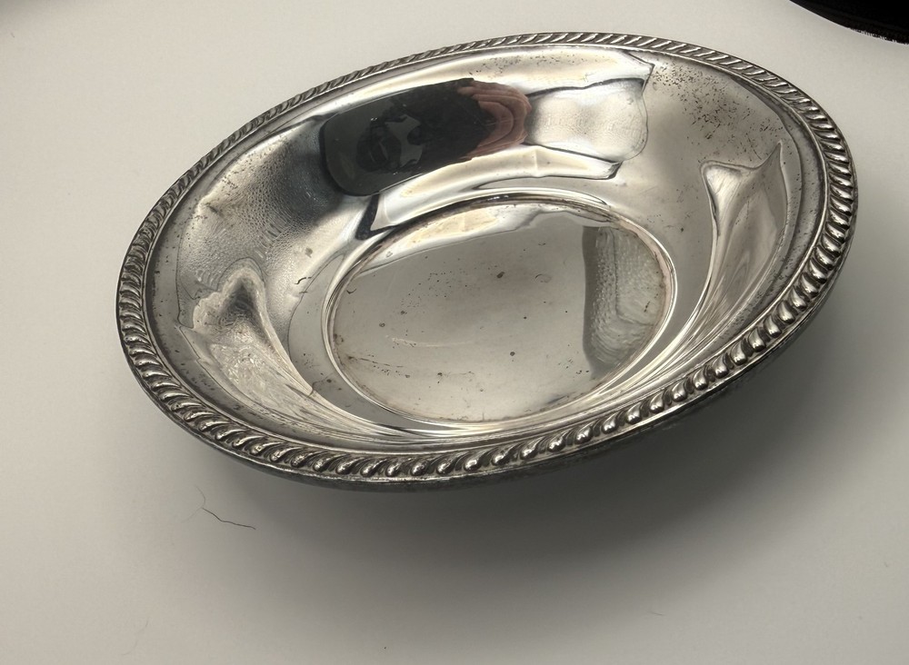Sterling Silver Dish Bowl 54 Grams Rope Edge
