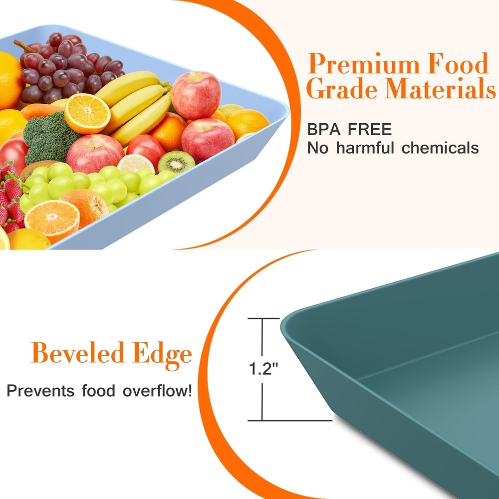 WOWBOX 6-pc Serving Tray Set for Entertaining - Snacks, Fruit, Desserts, Appetiz