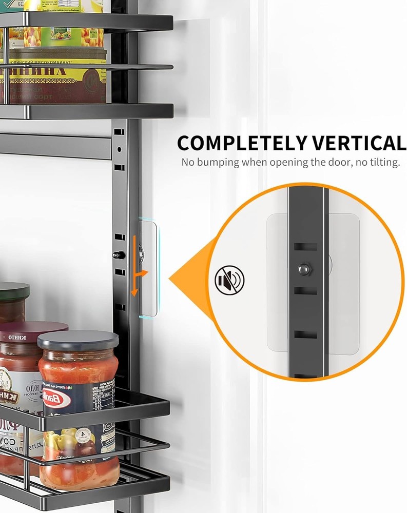 6-Tier Over The Door Pantry Organizer - Stylish Black Metal Storage Solution