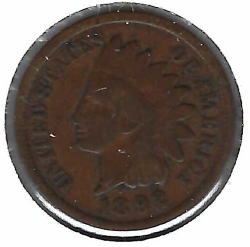 1892 Circulated Indian Head Cent Coin! #1