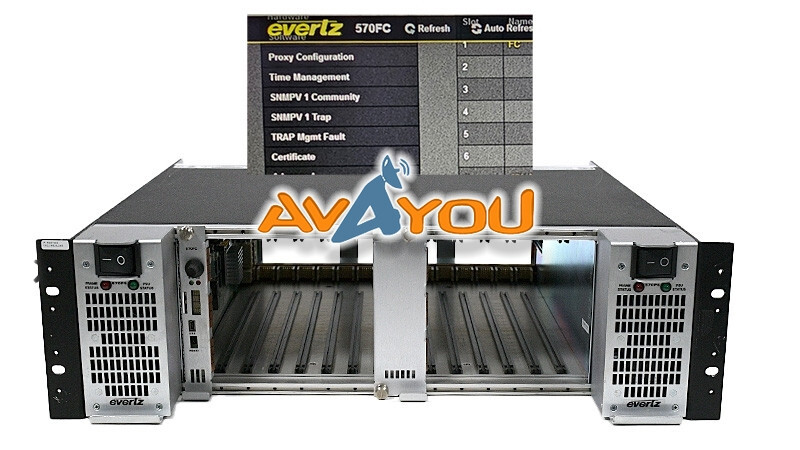 Evertz 570FR 3RU Compact Distribution Frame +570FC Frame Control +57PS Redundant