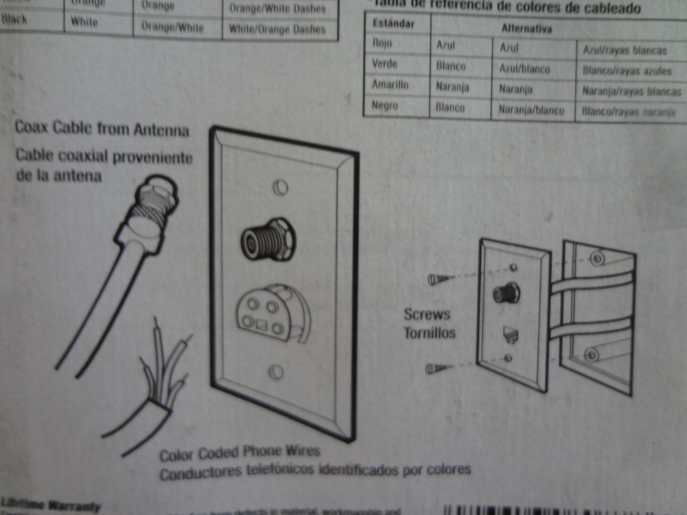 Gemini Combo Phone & Cable Wall Jack TA59 - Almond
