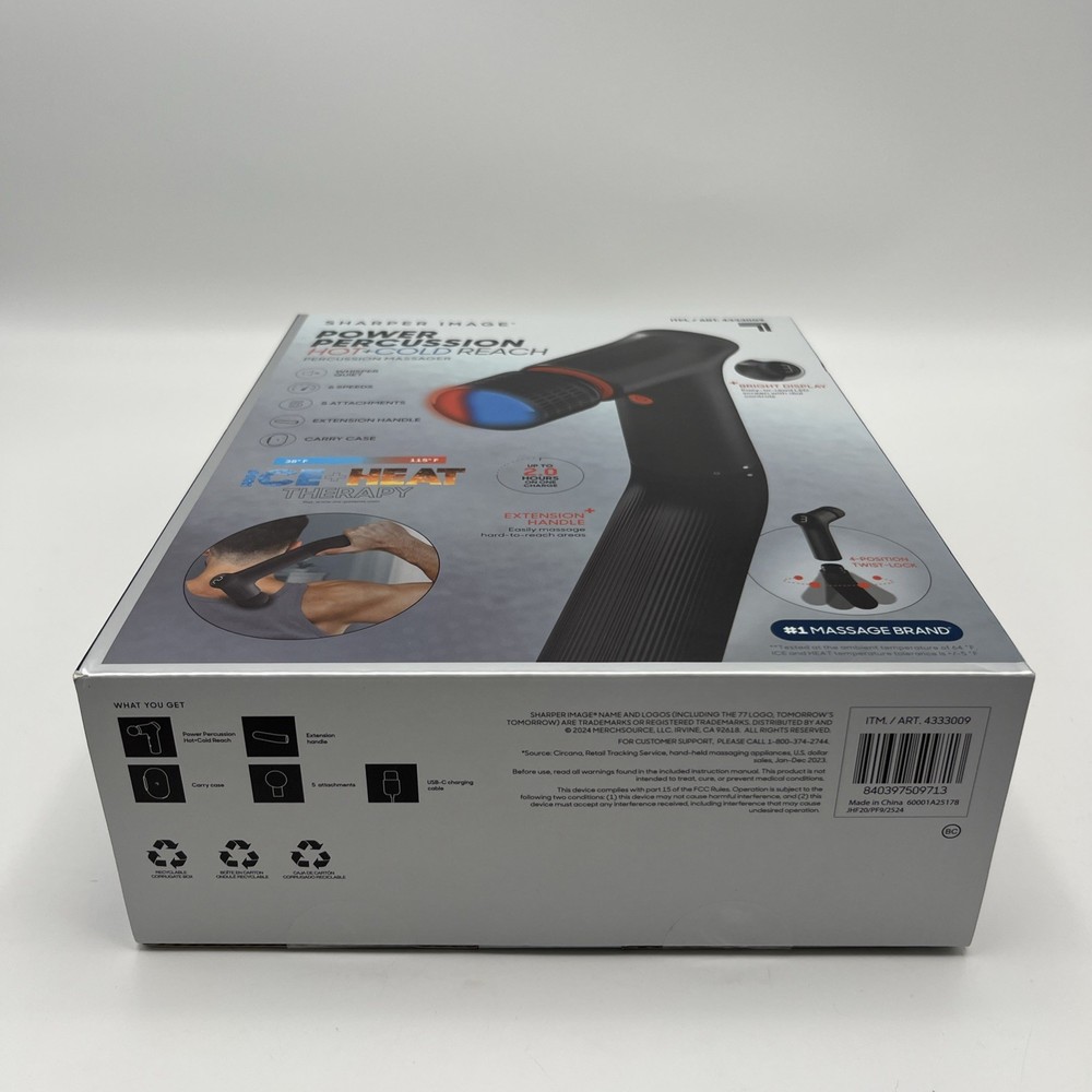 Sharper Image Power Percussion Hot & Cold Reach Percussion Massager
