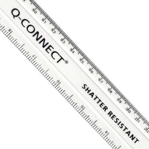 Q-Connect 300mm Ruler - Clear Acrylic Clear