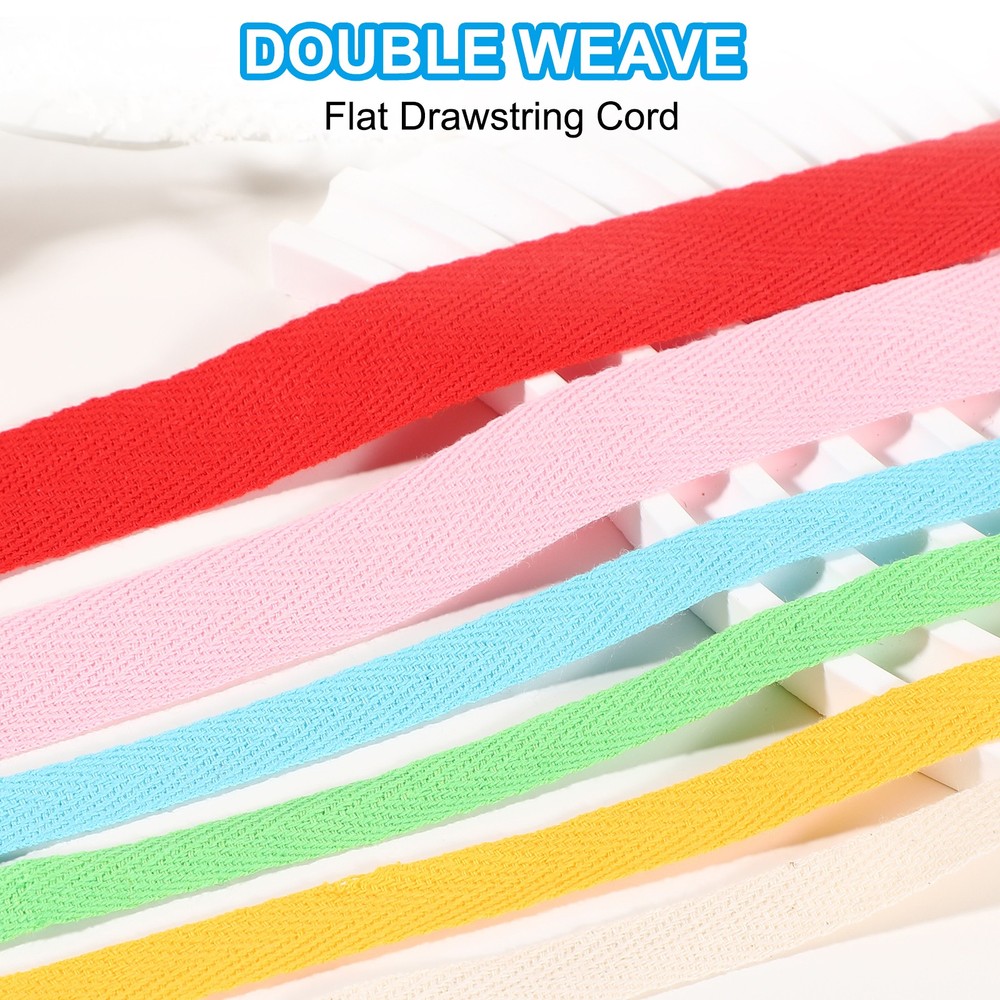 19mm x 33feet Inch Flat Drawstring Cord Drawstring Replacement, White