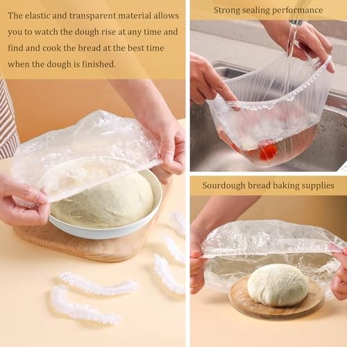 PCS Reusable Bowl Covers for Bread Proofing, Elastic Plastic Covers for 120