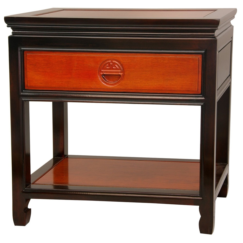 Red Lantern Elegant End Table, Two-tone Rosewood