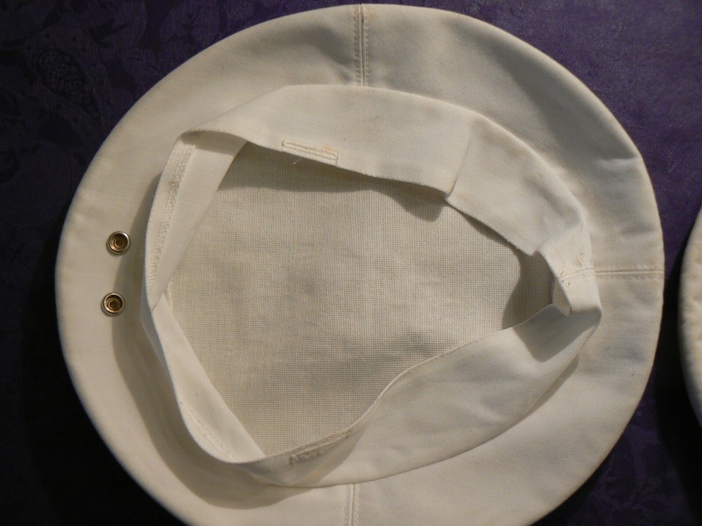 TWO WHITE BERET COVERS with BUTTONS