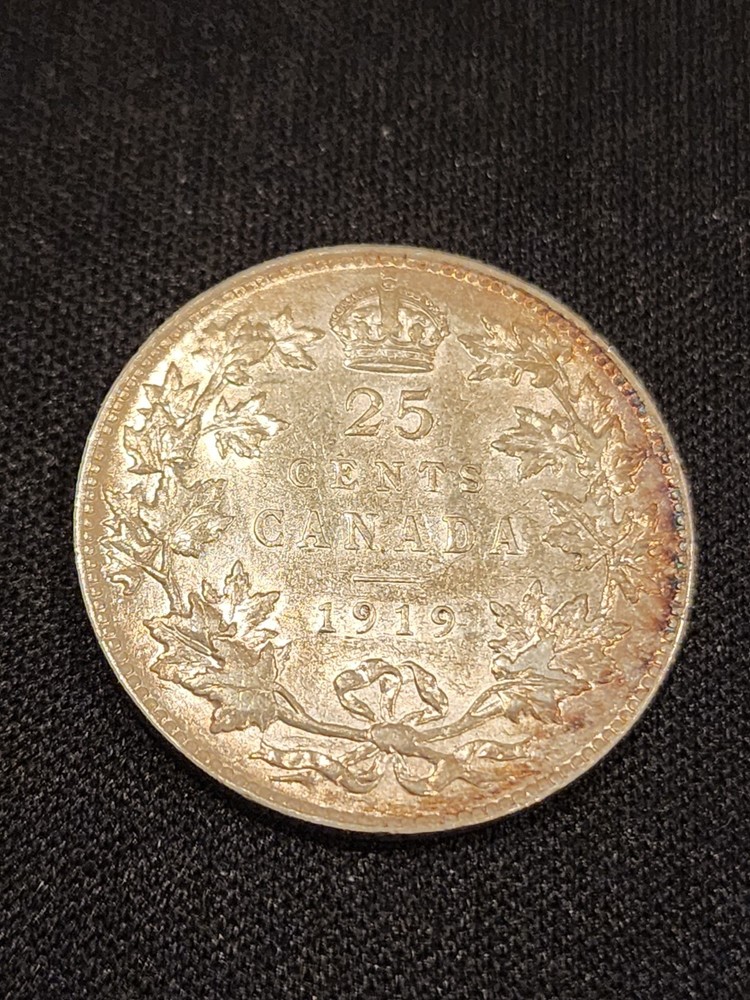 1919 Canada 25 Cents Silver Coin