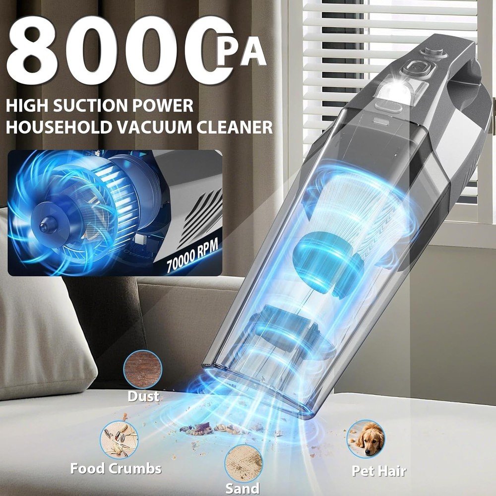 All-in-One Cordless Cleaning Kit: Handheld Vacuum & Flexible Microfiber Dusters