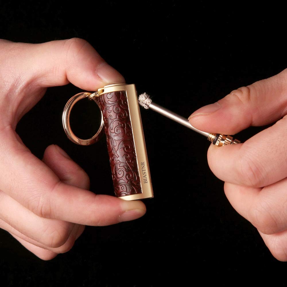 BIASTNR Permanent Match,Keychain Matchstick Fire Starter Medium, Dark Red