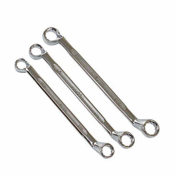 US PRO Tools 8 Piece Double Offset Ring Spanner Wrench Set 6-22MM 75DEG 3529