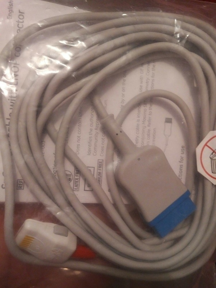 GE OEM SPO2 INTERFACE CABLE MASIMO SET 12 FT REF 2017002-001
